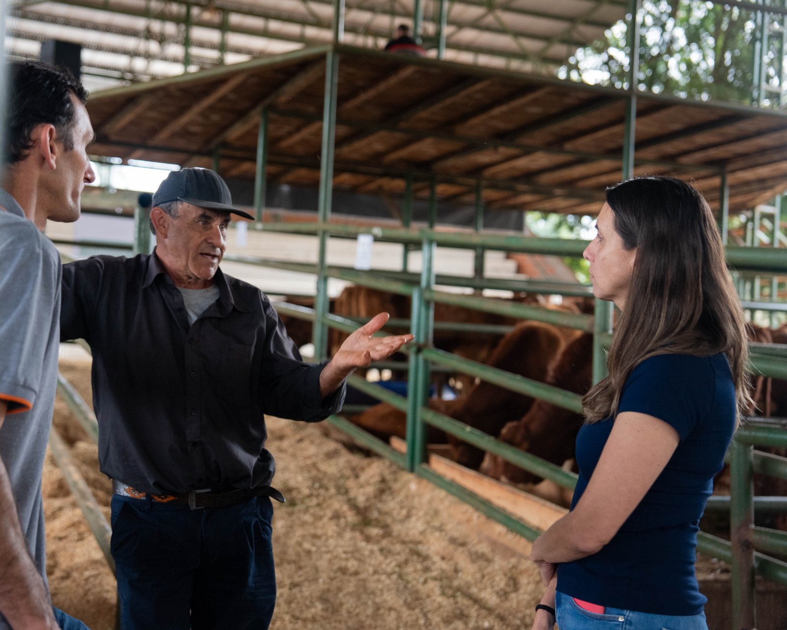 Diálogo con productores en feria ganadera